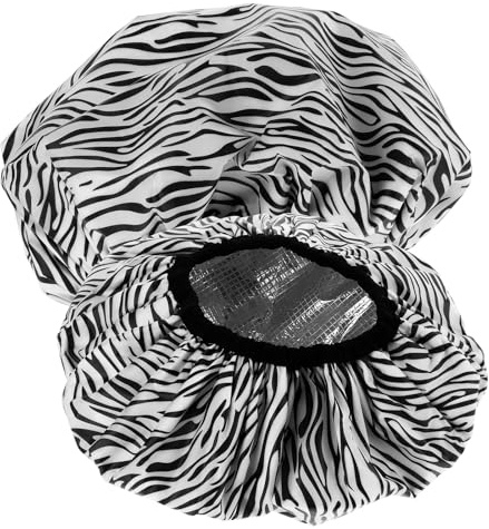 Tin Foil Shower Cap Conditioning Hair Cap 2pcs for Long Hair | Double-layer Waterproof Build, Eva Lining with Tinfoil Finish, Elastic Fit for Salon Treatment Use