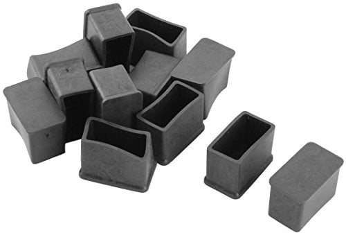 sourcing map 15x30mm Rubber Chair Leg Caps Feet Tips Rectangular Furniture Table Covers Floor Protectors 12pcs
