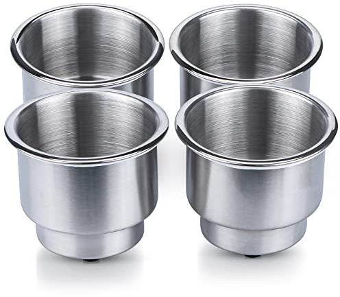 Marinebaby Lot de 4 porte-gobelets en acier inoxydable avec drainage, bateau, camping-car, camping-car