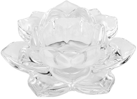 Kerzenständer Kerzenhalter Glas Lotuslampe
