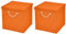 Stick&Shine 2X Aufbewahrungs Korb Orange Faltbox 30 x 30 x 30 cm Regalkorb faltbar mit Kordel und mit Deckel