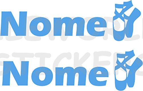 AWS 2 Sticker SPORT mit Namen Personalisierte H 2 cm Tanz Tanzschuhe Ohne Hintergrund Paar Stickers Tuning mit Logo Sport Vinyl Wasserdicht Fahrrad Motorrad Fahrrad Helm Custom Name, hellblau