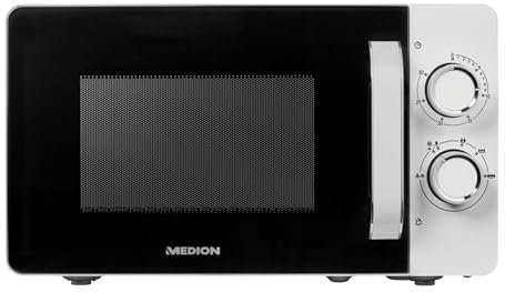 MEDION MD18687 Microondas, 17 litros, 700 W, 6 niveles de potencia, función de descongelación, blanco