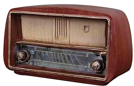 THREE Resin Radio Model Antique Imitation Radio Ornaments Vintage Radio Old Crafts Bar Home Decoration Accessories Gifts,Reddish Brown