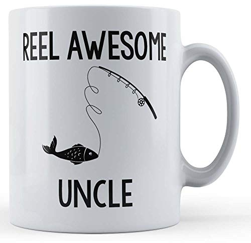 Funny Mug Reel Awesome Uncle - Fishing, Fisherman Gift Mug, Ceramic, 11fl.oz.