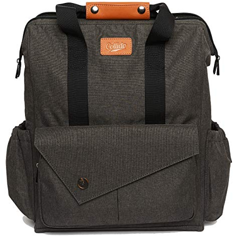 Collido Baby Wickelrucksack I Wickeltasche mit Wickelunterlage I Wasserabweisend I 12 Fächer ca. 28 Liter I Der große Reise-Rucksack für Mamas I Sauber und robust verarbeitet