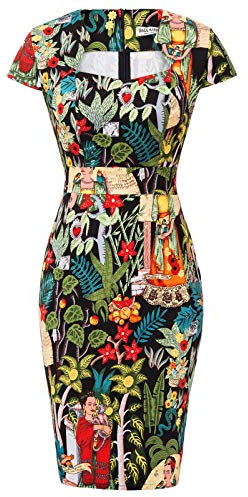 GRACE KARIN etuikleid Knielang bleistiftkleid Pencil Kleid 50s Vintage Retro Kleid 2XL CL7597-35