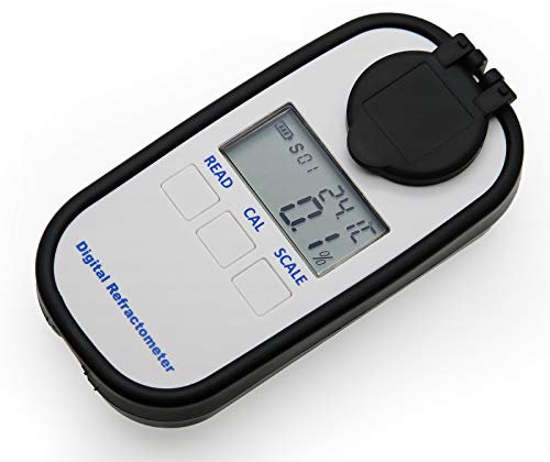 AMTAST Digital Brix Refraktometer Zuckersaft Honig Bier Brix Refraktometer Schneidflüssigkeit Zucker Testing Meter Bereich 0-90%/1.3330-1.5177nD
