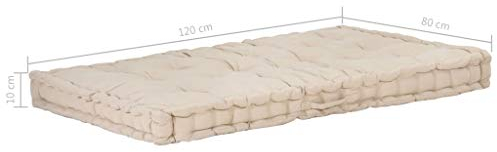 Tidyard Palettenkissen Palettenauflage Gartenkissen Palettenpolster Sitzkissen Bankauflage für Palettensofa Baumwolle 120×80×10 cm Beige