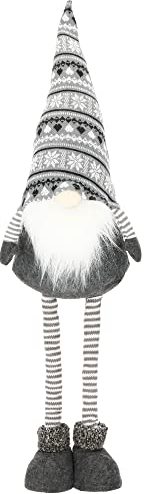 Springos - Statuetta decorativa a forma di gnomo di Natale, con cappello a punta, regolabile in altezza 54-86 cm