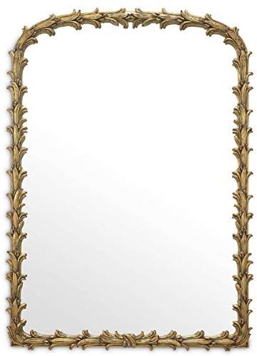 Casa Padrino Luxus Spiegel Antik Gold 93 x 6,5 x H. 130 cm - Mahagoni Wandspiegel - Wohnzimmer Spiegel - Garderobenspiegel - Luxus Kollektion