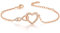 vissen Coeur Bracelet Infini Femme Plaqué Or Rose Acier Inoxydable Bracelet Amitié Friendship Pour Idéal Cadeau