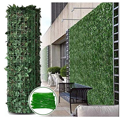 EIYCY Pantalla de Cerca de privacidad de Hiedra Artificial seto Artificial Plantas cañizo Jardin ocultacion Jardin Vertical (Size:1x0.5m)