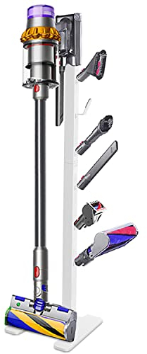 XIGOO Staubsauger Ständer Kompatibel mit Dyson V15 V10 V8 V7 V6 Staubsaugerhalterung Dockingstation Bodenständer Organizer & Halterung für Dyson schnurlosen Staubsaugern und Zubehör, Weiß