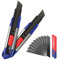 WORKPRO Lot de 2 Cutters Professionnels en Alu, Cuter Rétractable 18mm avec Lames de Cutter Sécables en SK5 (10 Lames de Rechange Comprises) et Distributeur, Idéal pour Couper Papier, Carton
