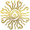 Teahutty Wacky Sun Metall Wandkunst Outdoor Dekor, 30,5 cm 3D Metall Sonne Wanddekoration Spirale Sonnendekoration zum Aufhängen für Zuhause Garten Terrasse Zaun Dekorationen, Gold
