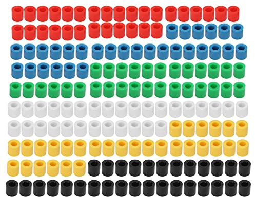 Jenngaoo 180 Stück Drucktaster Abdeckung in 6 Farben, Runde Steckbrett Tastenkappe aus ABS