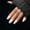 24PCS Medium False Nails with Glue Stickers,Coffin Full Cover Acrylic Press on Nails no Glue,Matte White French Fake Nails for Women and Girls Nail Art.