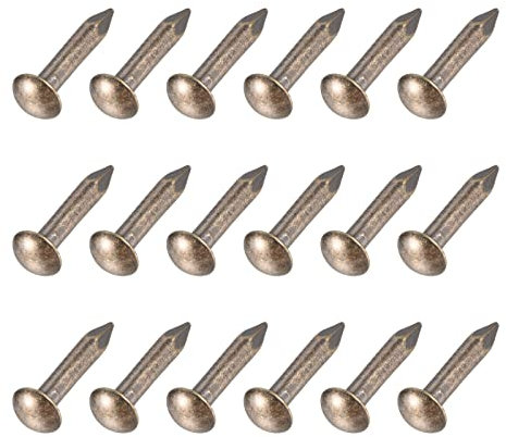 METALLIXITY Petit Clous (3x15mm) 60Pcs Laiton Minuscule Matériel Clous - pour Ménage Menuiserie, Bronzé