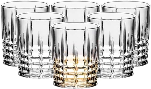 binsakao Lot de 6 verres à whisky en cristal à l'ancienne pour homme, cadeau de Thanksgiving, fête des pères, 343 ml