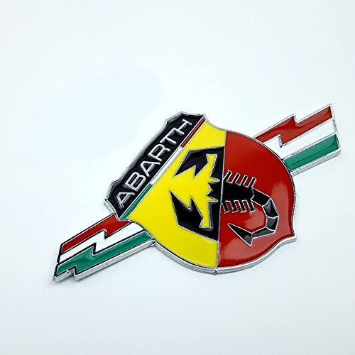 Leenax Enterprises 3D-Autoaufkleber LegierungMetall Buchstabe Emblem Abzeichen Aufkleber Deko Karosserie Heckklappe, für Abarth 500 124 125 595,B