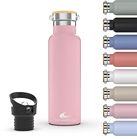 Daikoku Botella Agua Acero Inoxidable - 750ml - Botella Térmica - Bebidas Frías 24 Horas y Calientes 12 Horas - Botella Agua Antigoteo - Doble Pared Libre de BPA - Cantimplora Termica - Rosa