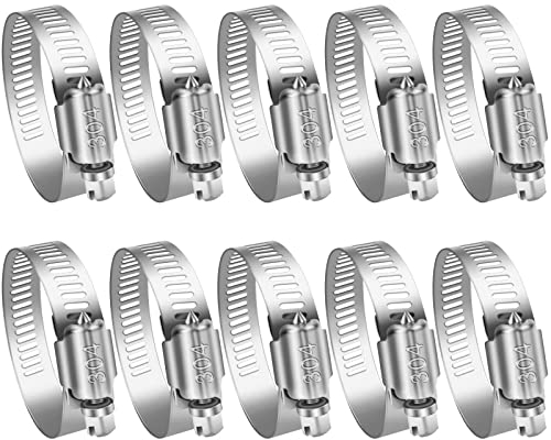 10pcs 21-38mm Collier de Serrage Inox, Leryati 304 Collier Serrage Métallique Collier Durite, Collier Serrage Réglable en Acier Inoxydable Convient Pour Piscine, Machine à Laver, Jardin
