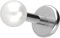 PIERCINGLINE Titan Labret mit Push Fit SYNTH. PERLE Piercing Ohr Helix Conch Tragus Silberfarben 1,2x6x3 mm