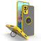 SEAHAI Funda para Xiaomi Redmi Note 10 Pro 4G Estuche, Translúcida Escarchado Duro PC Carcasa Antigolpes TPU Bumper Silicona Cubierta con 360° Anillo Soporte de Metal, Amarillo
