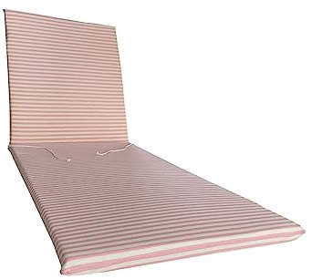 Il Tuo Artigiano Design Coussin rembourrŽ pour Chaise Longue, 190 x 60 cm, entirement Amovible en 100% Coton (Blanc et Rose)