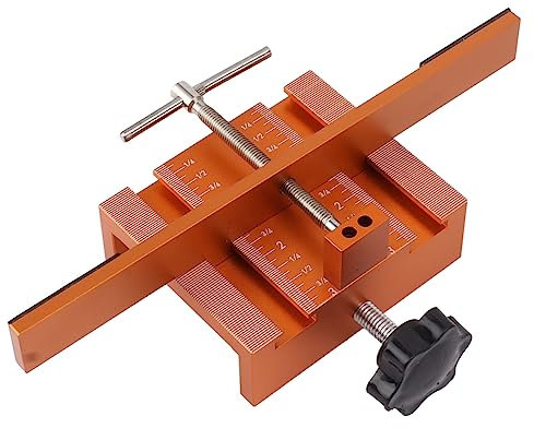 Focket Cabinet Hardware Jig, Aluminum Alloy Cabinet Door Mounting Jig Cabinet Door Hinge Jig Cabinet Hardware Template Tool with Support Arm Clamp for Frame Frameless Type