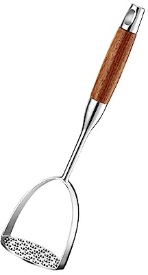 Zerodeko 1pc Potato Masher Potato Press Masher Food Smasher Heavy Duty Potato Meat Masher Tool Kitchen Masher Fruit Crusher Burger Handheld Juicer Messer Potatoe Portable Wood Squeezer Baby