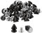 QUARKZMAN 50 Sets Kegel Spike Nieten, 8x12mm Schraubnieten für Lederhandwerk, Kleidung, Schuhe, Gürtel, Taschen (Schwarz)