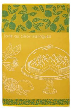 Coucke Geschirrtuch, Bedruckt, aus Baumwoll-Jacquard, Zitrone, 50 x 75 cm