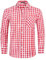 Enlision Chemise à Carreaux Homme Manches Longues Boutonnées Décontractées Chemises Bûcheron Hommes Rouge Blanc avec Poches Coupe Régulière L
