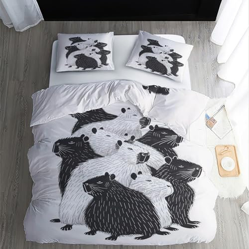 Bettwäsche 140x200 Biber - Wendebettwäsche - Bettbezug Set 2teilig mit 1 Kissenbezug 70x90 cm - Weiche Kuschelige Mikrofaser Bettwäsche-Sets mit Reißverschluss - K&Q415