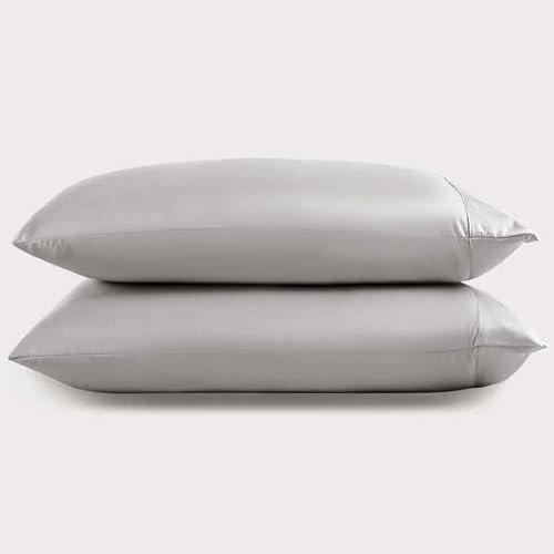 Luff Lot de 2 taies d'oreiller en soie de bambou biologiques, hypoallergéniques, rafraîchissantes et respectueuses de l'environnement – Ultra douces pour un sommeil réparateur, des cheveux sains et