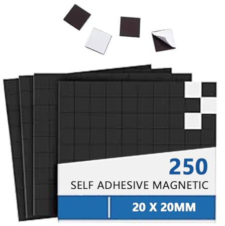 Amacoam Magnetplättchen Selbstklebend 2 x 2cm Magnet Klebepads Magnetstreifen 3M Klebemagnete Flexible Mini Magnete Flach FlacheMagnete für Schule Familie Büro Whiteboard Kühlschrank 250 Stück