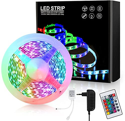 Eulenke 2m LED Strip,LED Streifen,RGB Led Strip Lights 24-Tasten-Steuerung mit 20 Stufen für die Helligkeitseinstellung,und die LED band Lights verfügen über eine Vielzahl von dynamischen Modi.