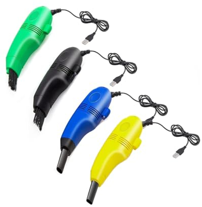4PCS Keyboard Vacuum, Mini USB Vacuum Cleaner, PC Laptop Cleaner, Sewing Machine Vacuum Cleaner, Mini Powerful Cordless Computer Vacuum Cleaner, Portable Mini Duster for Office, Home