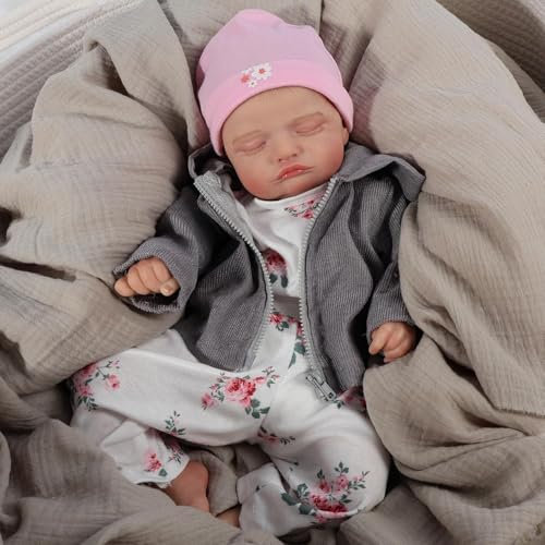 JUYOUYI Lifelike Reborn Baby Puppen, 18 Zoll realistische Baby-Puppe mit vollem Vinyl Körper Real Life für Kinder ab 3 Jahren