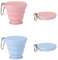 2 Pcs Camping Mug, Collapsible Cup, Camping Cup, Camping Cups, Collapsible Cups Portable Collapsible Travel Mugs With Plastic Sealing Lid For Outdoor Traveling Hiking Camping Picnic(Blue, Pink)