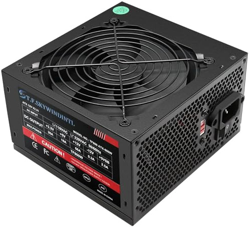 Fuente de alimentación de 800 W 80 Plus Gold PSU estándar ATX fuentes de alimentación para computadora no modulares incorporadas 120 mm ventilador FDB ultra silencioso con interruptor de 115/230 V