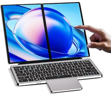 KingnovyPC Laptop a doppio schermo da 10,95 pollici i3 1215U Tablet touchscreen PC 32 GB di RAM 2 TB SSD Notebook Computer con penna stilo 180° Flipping, 2 Type-C, USB3.0, WiFi 6