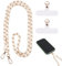 Crossbody Phone Lanyard Strap with Patch, Boho Metal PU Leather Neck Strap Necklace Phone Detachable Crossbody Lanyard Mobile Phone Charms Compatible with Most Smartphones