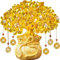 Yellow Crystal Money Tree Feng Shui Bonsai for Fortune Money Good Luck Wealth Lucky Tree Wealth Crystal Money Ornaments Home Decoration