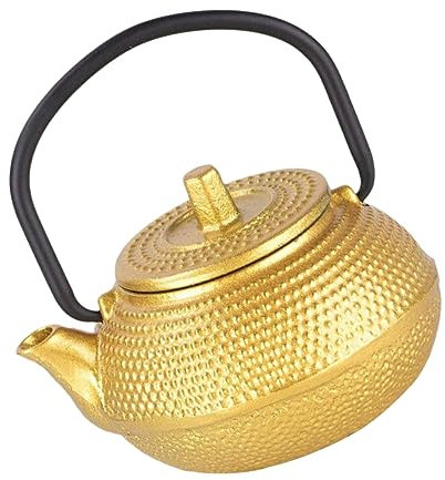 Amosfun Miniature Teapot Cast Iron Tea Kettle Vintage Style for Tea Lovers Desktop Adornment