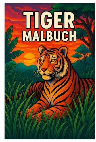 Tiger Malbuch: Kreativer Malspaß für Kinder und Erwachsene