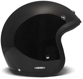 DMD Retro Solid Black Open Face Helm Jethelm Motorradhelm ECE22.06, S