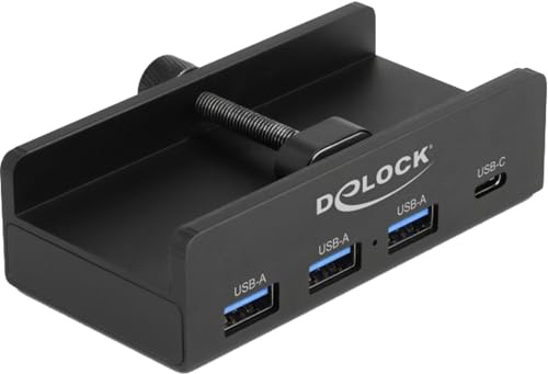 DeLOCK USB-Hub Externer USB 5 Gbps 4 Port Hub 3 x USB Typ-A und 1 x USB Type-C™ mit Feststellschraube